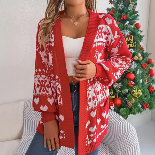 Christmas Women's Open Front Cardigan - Image 7